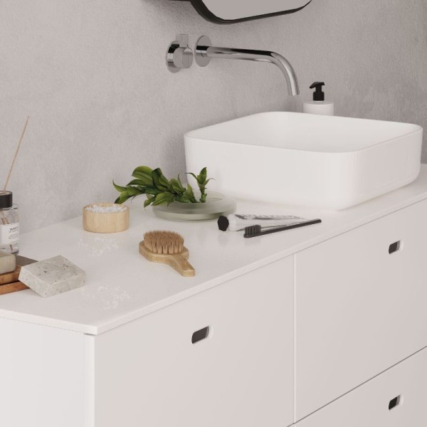 Neuesbad Keramik Aufsatzwaschtisch CARIA 39 cm, weiss glänzend