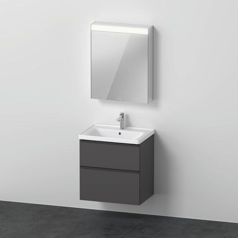Duravit D-Neo Möbelwaschtisch mit Waschtischunterbau und Spiegelschrank 650x480x2000 mm - DE0115L494