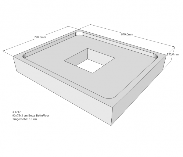 Neuesbad Wannenträger für Bette Floor 900x750