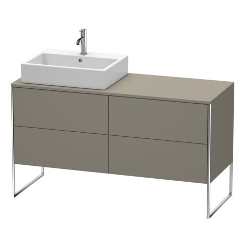 Duravit XSquare Konsolenwaschtischunterbau bodenstehend Flanell Grau Seidenmatt 1400x548x778 mm - XS