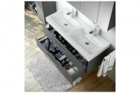 Preview: Artiqua 413 Preview: Artiqua 413 Waschtischunterschrank für Renova Plan 222255, 222258 Stahlgrau, 413-WU2L-3-K51-7142-88