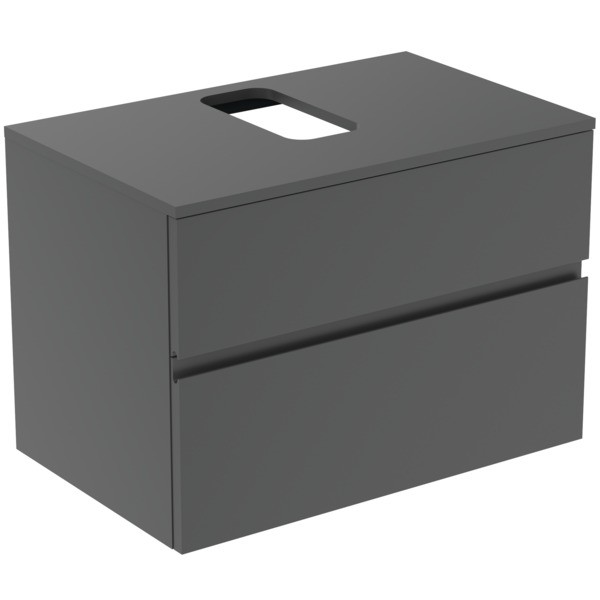 Ideal Standard Waschtischunterschrank Finesse Ausschnitt r/l 802x505x558mm 2 Auszüge Anthrazit matt,