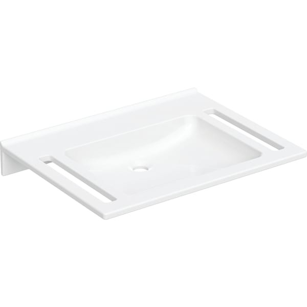 Geberit Publica Waschtisch eckiges Design, mit Ausschnitten, barrierefrei: 70x55cm, 501043111