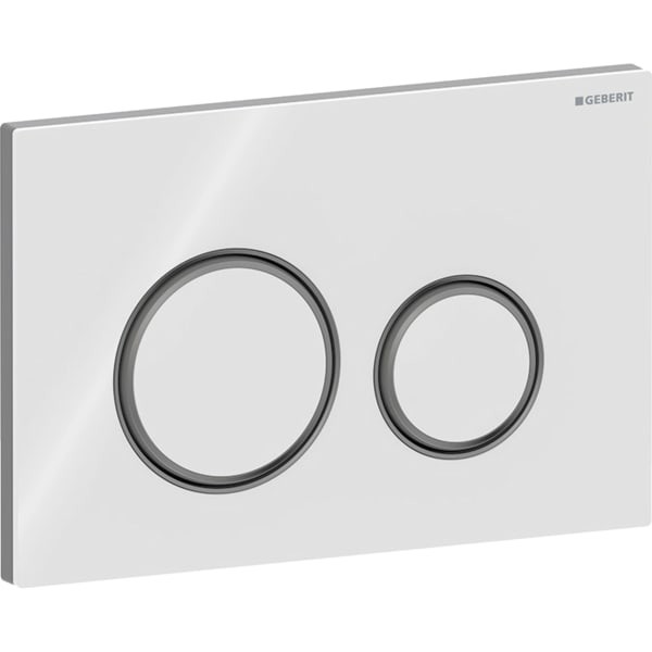 Geberit Betätigungsplatte Sigma21, für 2-Mengen-Spülung schwarzchrom, weiss, 115651SI1