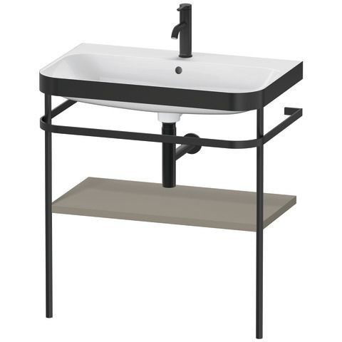 Duravit Happy D.2 Plus c-bonded Set mit Metallkonsole Stein Grau Seidenmatt 775x490x850 mm - HP4737O