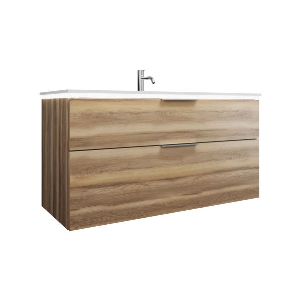 Burgbad Mineralguss Waschtisch-Set Eqio Frassino Dekor Cappuccino/Alpinweiss, SEZE122F3437C0001