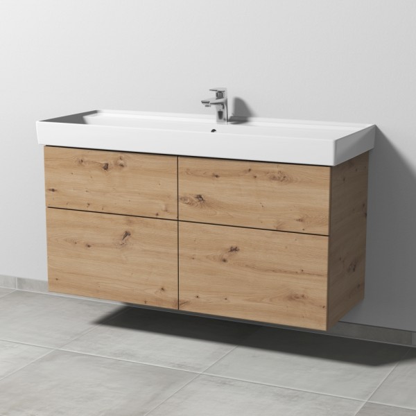 Sanipa 3way Waschtischunterbau zu Villeroy & Boch Collaro Waschtisch mit 4 Auszügen, Eiche Natural-T
