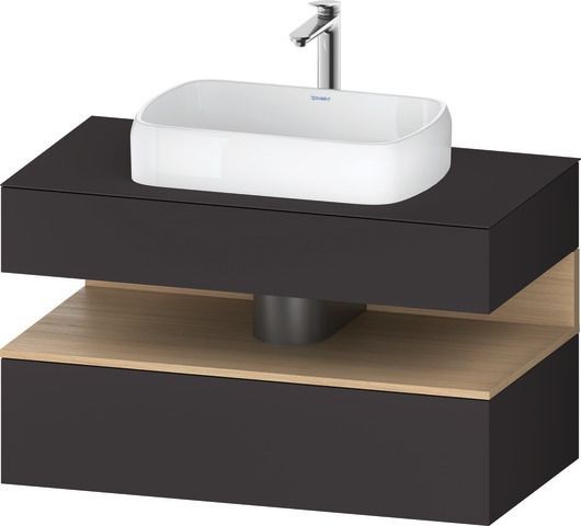 Duravit Qatego Konsolenwaschtischunterbau wandhängend Graphit Supermatt 1000x550x600 mm - QA47310308