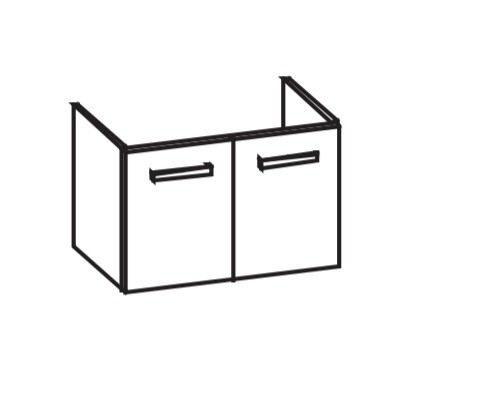 Artiqua 411 Waschtischunterschrank für Durastyle 232080,232580,232680, Riviera Eiche quer NB, 411-WU