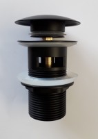 Neuesbad Ablaufgarnitur rund mit Verschluss Klick-Klack, mit Überlauf, schwarz matt Neuesbad Ablaufgarnitur rund mit Verschluss Klick-Klack, mit Überlauf, schwarz matt