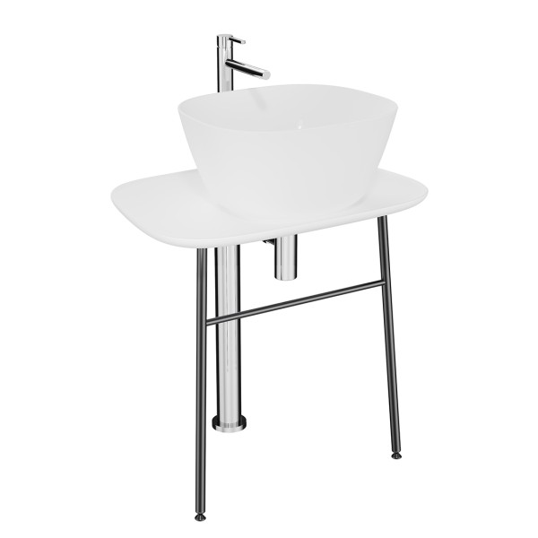 VitrA Plural Waschtischunterbau flach freistehend Höhe 66 cm Weiß Hochglanz,64049