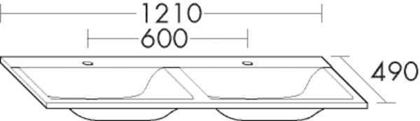 Burgbad Sana-Waschtisch alpinweiss 23x1210x490 Alpinweiss, MWBM120C0001