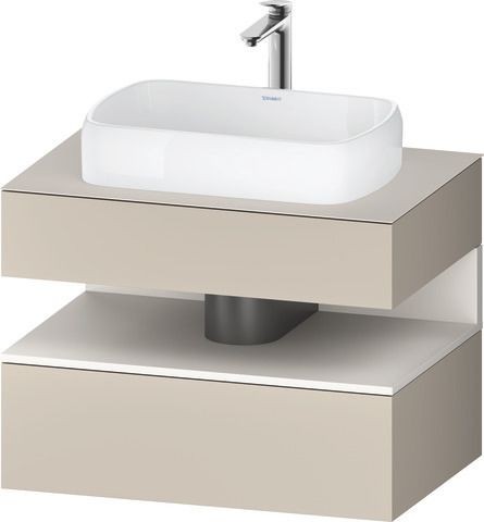 Duravit Qatego Konsolenwaschtischunterbau wandhängend Taupe Supermatt 800x550x600 mm - QA47300848300