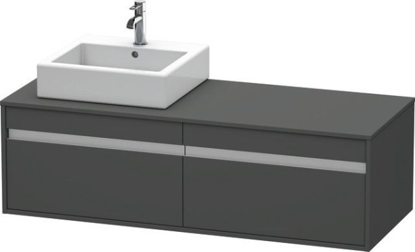 Duravit Ketho Konsolenwaschtischunterbau wandhängend Graphit Matt 1400x550x426 mm - KT6697L4949