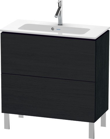 Duravit L-Cube Waschtischunterbau bodenstehend Eiche Schwarz Matt 820x391x704 mm - LC667401616