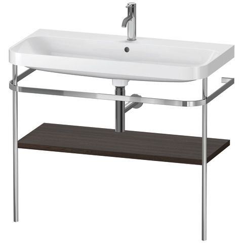 Duravit Happy D.2 Plus c-shaped Set mit Metallkonsole Nussbaum gebürstet Matt 975x490x850 mm - HP483