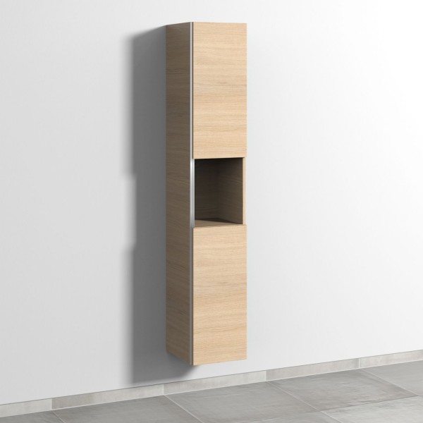 Sanipa 3way Hochschrank mit 2 Türen und 1 offenem Fach, Eiche-Nordic