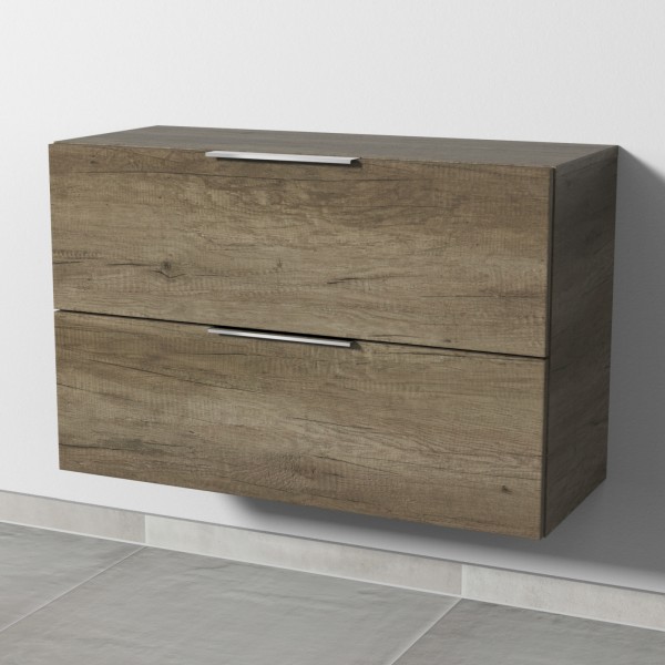 Sanipa 4balance Anbauschrank mit 2 Auszügen, Eiche-Nebraska, DG10937