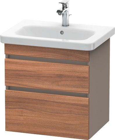 Duravit DuraStyle Waschtischunterbau wandhängend Nussbaum & Basalt Matt 580x448x610 mm - DS648007943