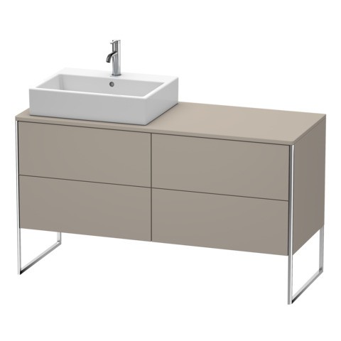 Duravit XSquare Konsolenwaschtischunterbau bodenstehend Basalt Matt 1400x548x778 mm - XS4923L4343