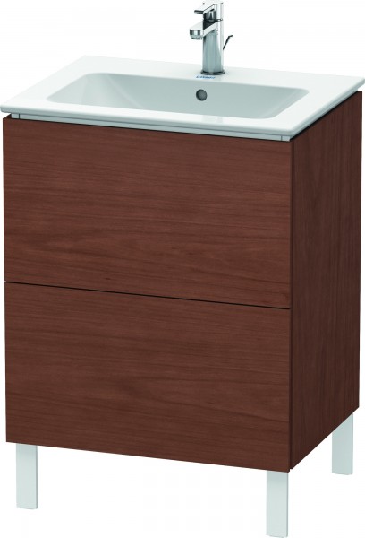 Duravit L-Cube Waschtischunterbau bodenstehend Amerikanischer Nussbaum Matt 620x481x704 mm - LC66250