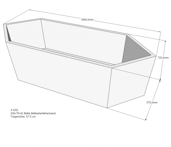 Neuesbad Wannenträger für Bette Starlet 200x75 6-Eck