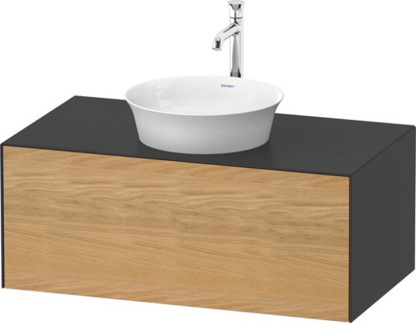 Duravit White Tulip Konsolenwaschtischunterbau wandhängend Natur Eiche & Graphit Matt & Seidenmatt 1
