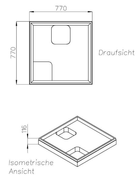 Neuesbad Wannenträger für Kaldewei Cayonoplan SF 800x800x18
