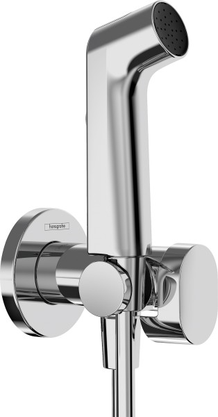 Hansgrohe Handbrause Bidette S f.Warmwasser m. Schlauch 1250mm und Porter chrom, 29232000