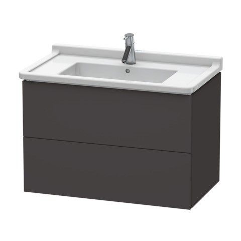 Duravit L-Cube Waschtischunterbau wandhängend Graphit Supermatt 820x469x558 mm - LC626508080