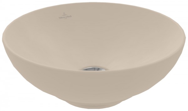 Villeroy & Boch Loop & Friends Aufsatzwaschbecken, 380 x 380 x 150 mm, Almond CeramicPlus, ohne Über