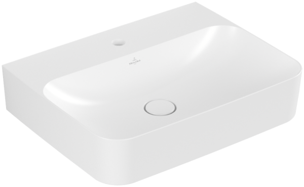 Villeroy & Boch Waschtisch Finion 4168 600x470mm, 1-Loch, ohne Überlauf Eckig US geschliffen Stone W