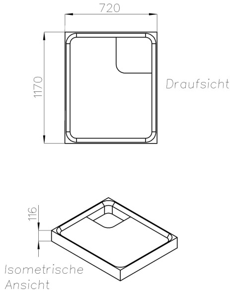 Neuesbad Wannenträger für Kaldewei Superplan superflach 750x1200x25