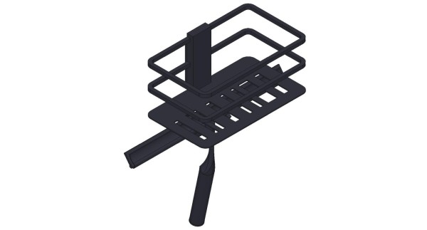 Giese Duschkorb Piano mit Haken und Wischer schwarz matt, 30762-14