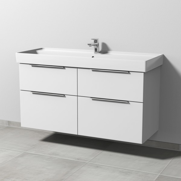 Sanipa 3way Waschtischunterbau zu Villeroy & Boch Collaro Waschtisch mit 4 Auszügen, Weiß-Soft