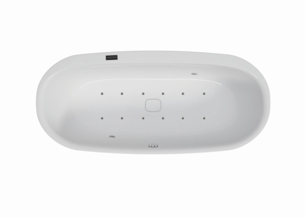 Hoesch Whirlpool iSensi Oval 1800x800 Monolith iSensi System re., BiColor Weiß-Grau, 3821i.112305001