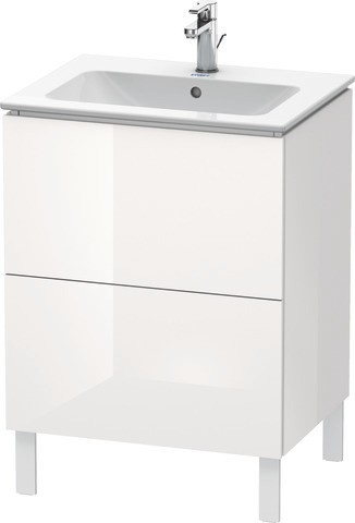 Duravit L-Cube Waschtischunterbau bodenstehend Weiß Hochglanz 620x481x704 mm - LC662502222