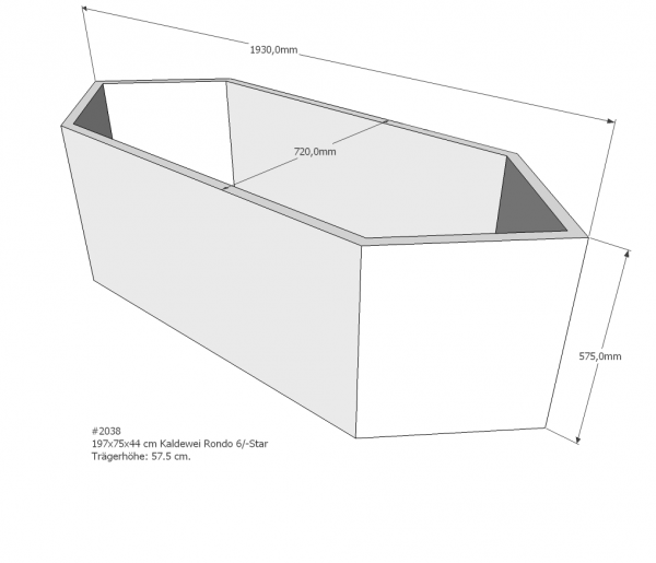 Neuesbad Wannenträger für Kaldewei Rondo 6/Star Nr.706/707 197x75