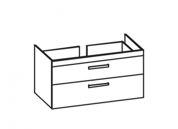 Artiqua 411 Waschtischunterschrank für 2nd Floor 049112 Graphit Struktur quer, 411-WU2L-D09-7070-401