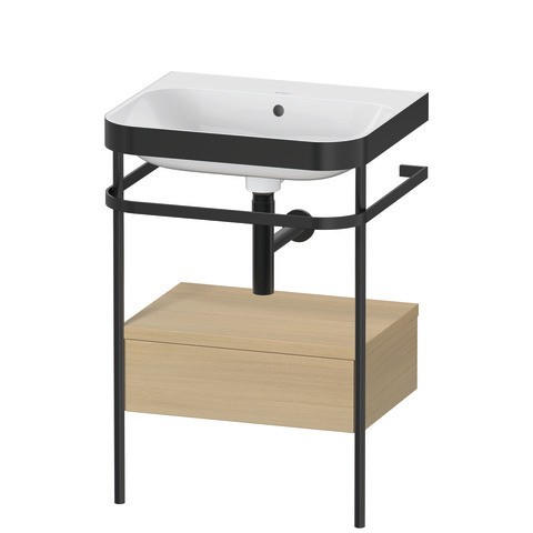 Duravit Happy D.2 Plus c-bonded Set mit Metallkonsole und Schubkasten Mediterrane Eiche Matt 575x490