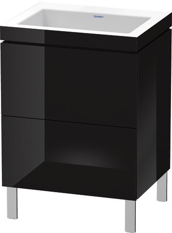 Duravit L-Cube c-bonded Set bodenstehend Schwarz Hochglanz 600x480x698 mm - LC6936N4040