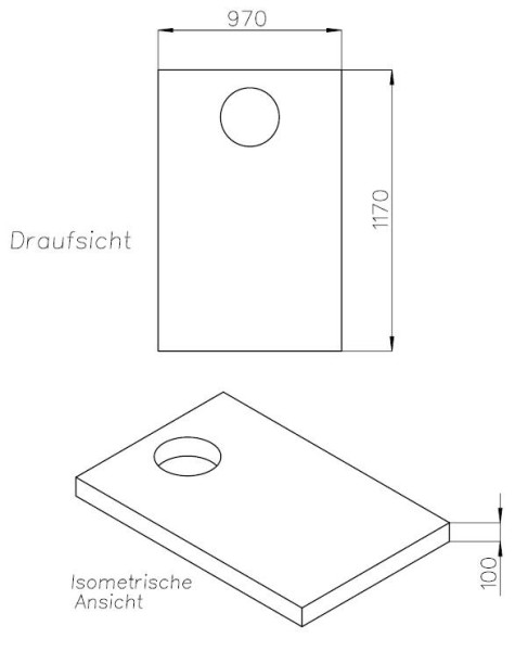 Neuesbad Wannenträger für Hoesch Muna 120x100x3