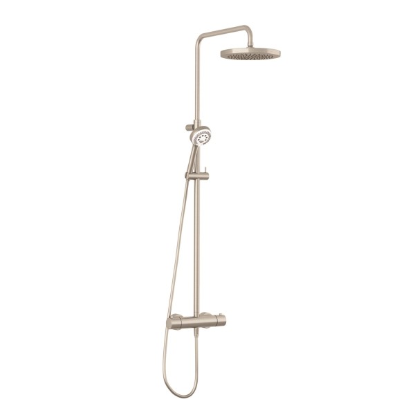 KLUDI LOGO Thermostat Dual Shower System, Kopfbrause 250 mm Stainless Brushed Nickel