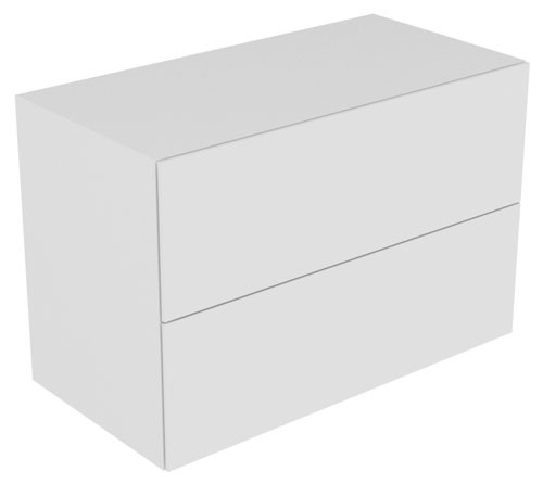 Keuco Sideboard Edition 11 31325, Bel., 2 Frt-Auszüge, weiß/Glas weiß satiniert, 31325270100