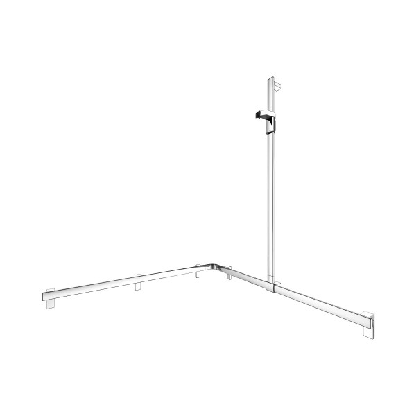 KEUCO AXESS Eck-Duschhandlauf 90° mit Brausestange, Metall, B: 115 H: 130,1 T: 115 cm, 35015010401