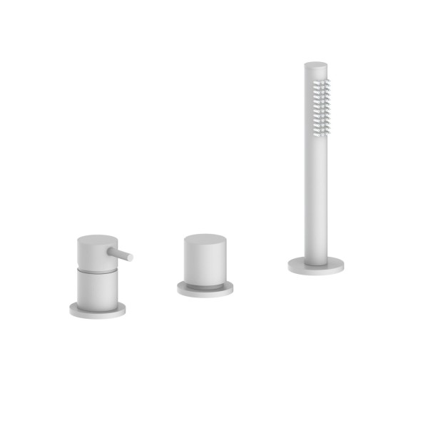 Herzbach SIRO WHITE Dreiloch-Wannenarmatur ohne Auslauf Weiß matt, 30.120250.2.07