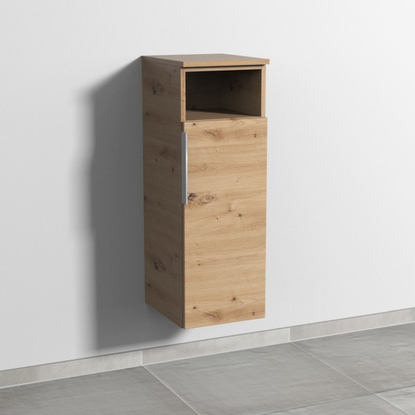 Sanipa 3way Mittelschrank mit 1 Tür und 1 offenem Fach, Eiche Natural-Touch, UM13185