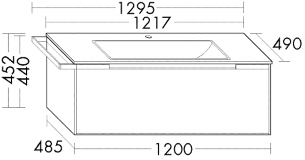 Burgbad Keramik Waschtisch-Set YSO PG2 HGL Dunkelgrau Hochglanz/Taupe, SFAF121RF2156C0040