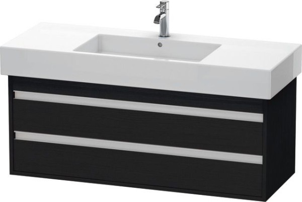 Duravit Ketho Waschtischunterbau wandhängend Eiche Schwarz Matt 1200x455x480 mm - KT664201616