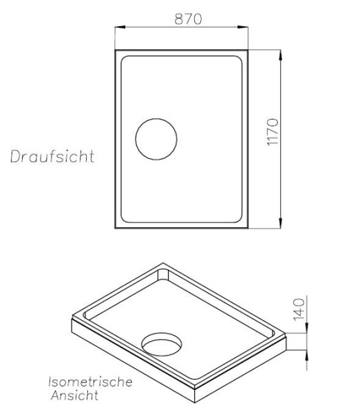 Neuesbad Wannenträger für Villeroy & Boch Squaro Infinity 1200x900x40